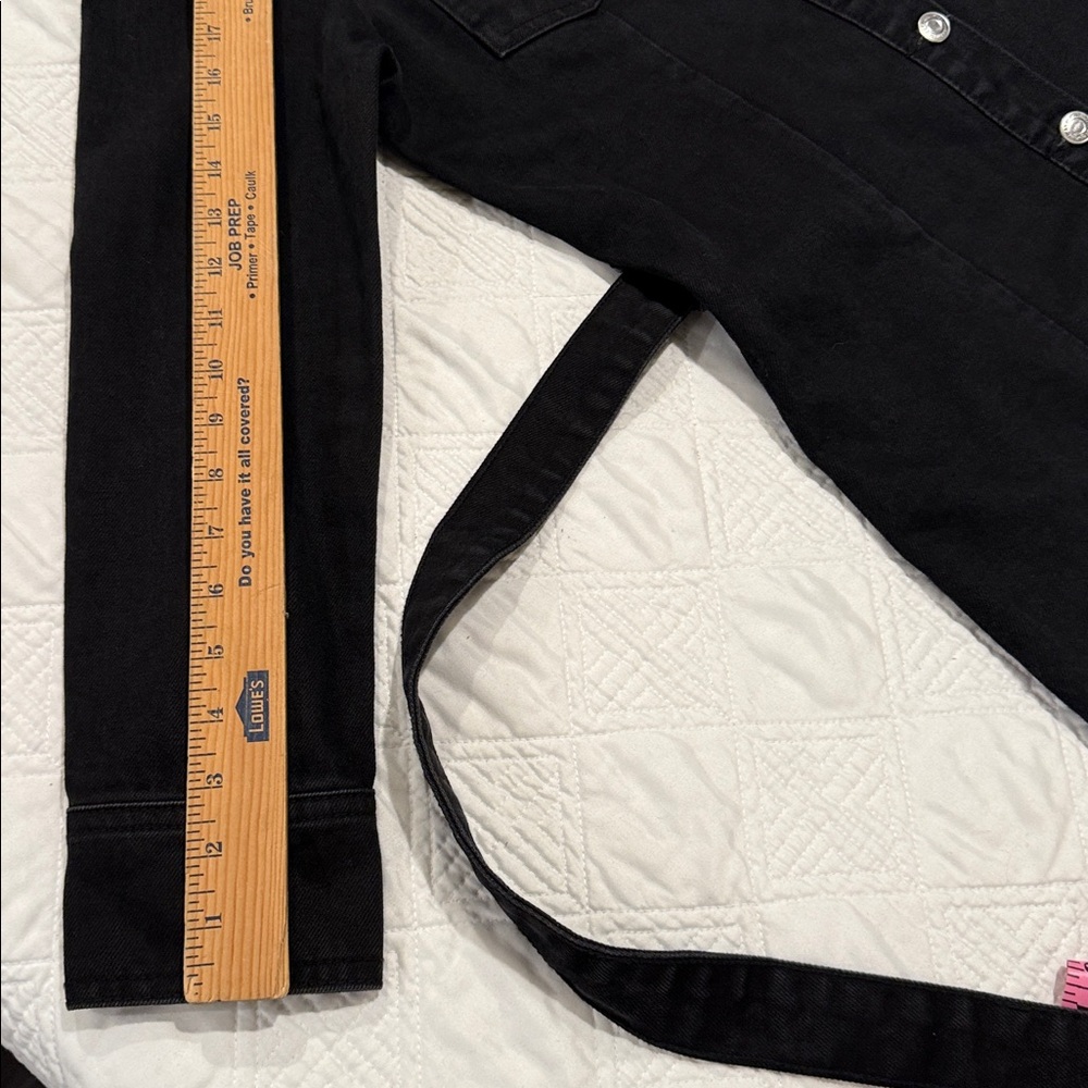 Zara Black Long Sleeve Denim Button Down Dress Jean size M - Picture 10 of 14